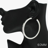 88829, 60MM THICK ROUND HOOP EARRING