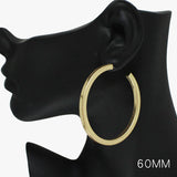 88829, 60MM THICK ROUND HOOP EARRING