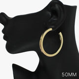 88830, 50MM THICK ROUND HOOP EARRING