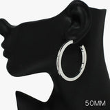 88830, 50MM THICK ROUND HOOP EARRING