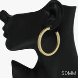 88830, 50MM THICK ROUND HOOP EARRING