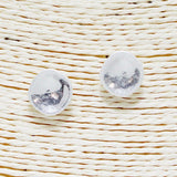 Round Hammered Metal Stud Earring - view 2