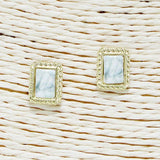 Rectangle Stone Stud Earring