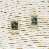 Rectangle Stone Stud Earring - view 3