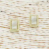 Rectangle Stone Stud Earring - view 4