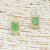 Rectangle Stone Stud Earring - view 2