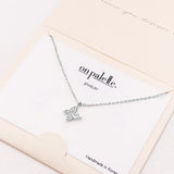 88852, DAINTY BUTTERFLY CUBIC ZIRCONIA PENDANT NECKLACE