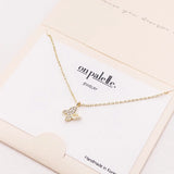 88852, DAINTY BUTTERFLY CUBIC ZIRCONIA PENDANT NECKLACE