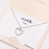 88854, DAINTY HEART CUBIC ZIRCONIA PENDANT NECKLACE