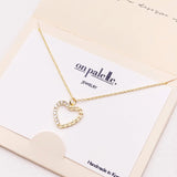 88854, DAINTY HEART CUBIC ZIRCONIA PENDANT NECKLACE