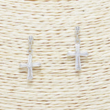 88871, CROSS BAGUETTE CUBIC ZIRCONIA EARRING