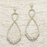 88884, TEARDROP ACCENT PAVE RHINESTONE EARRING