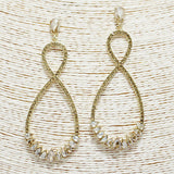 88884, TEARDROP ACCENT PAVE RHINESTONE EARRING