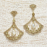 88886, FAN RHINESTONE EVENING EARRING