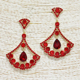 88886, FAN RHINESTONE EVENING EARRING