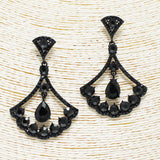 88886, FAN RHINESTONE EVENING EARRING