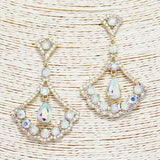 88886, FAN RHINESTONE EVENING EARRING