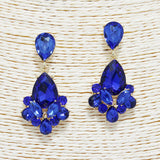 88887, TEARDROP N MARQUISE ACCENT RHINESTONE EVENING EARRING