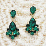 88887, TEARDROP N MARQUISE ACCENT RHINESTONE EVENING EARRING
