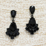 88887, TEARDROP N MARQUISE ACCENT RHINESTONE EVENING EARRING