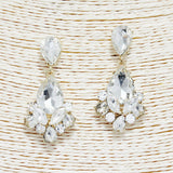 88887, TEARDROP N MARQUISE ACCENT RHINESTONE EVENING EARRING