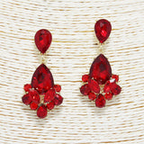 88887, TEARDROP N MARQUISE ACCENT RHINESTONE EVENING EARRING