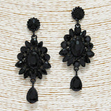 88888, OVAL N MARQUISE ACCENT RHINESTONE EVENING EARRING