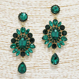88888, OVAL N MARQUISE ACCENT RHINESTONE EVENING EARRING