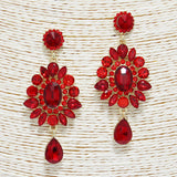 88888, OVAL N MARQUISE ACCENT RHINESTONE EVENING EARRING