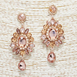88888, OVAL N MARQUISE ACCENT RHINESTONE EVENING EARRING