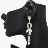 88893, MARQUISE ACCENT RHINESTONE DANGLE EVENING EARRING