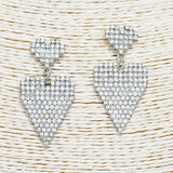 88894, PAVE HEART RHINESTONE EARRING