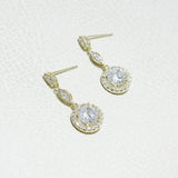 88915, ROUND ACCENT CUBIC ZIRCONIA EARRING