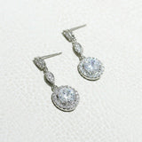 88915, ROUND ACCENT CUBIC ZIRCONIA EARRING
