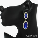 88966, MARQUISE ACCENT RHINESTONE EVENING CLIP ON EARRING