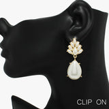 88967, TEARDROP ACCENT RHINESTONE EVENING CLIP ON EARRING