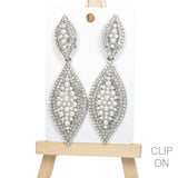 88969, MARQUISE PEARL & RHINESTONE EVENING EARRING