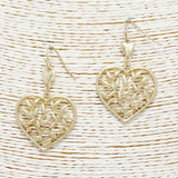 Heart Leaf Accent Metal Earring