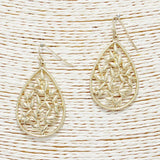 Teardrop Leaf Accent Metal Earring - view 2