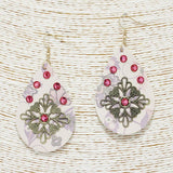 Floral Print Teardrop Cork Earring