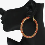 88985, PAVE RHINESTONE ROUND HOOP EARRING