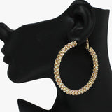 88985, PAVE RHINESTONE ROUND HOOP EARRING
