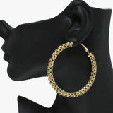 88985, PAVE RHINESTONE ROUND HOOP EARRING