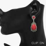 88986, WESTERN TEARDROP ACCENT CLIP ON EARRING