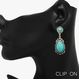 88986, WESTERN TEARDROP ACCENT CLIP ON EARRING
