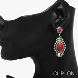 88988, WESTERN OVAL ACCENT CLIP ON EARRING