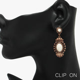 88988, WESTERN OVAL ACCENT CLIP ON EARRING