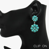 88989, WESTERN SQUASH BLOSSOM CLIP ON EARRING
