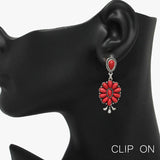 88990, WESTERN SQUASH BLOSSOM CLIP ON EARRING