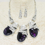 89001, TRIPLE OVAL SHAPE NATURAL STONE NECKLACE